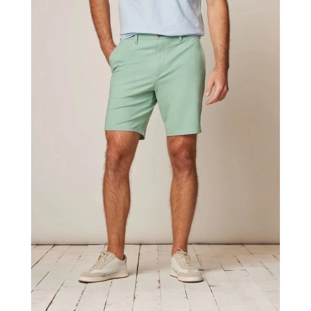 Johnnie-O Shorts Mens 38 Green Jupiters Stretch Chino Golf Performance 8" Inseam